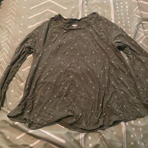 Old Navy Green and White Heart Shirt